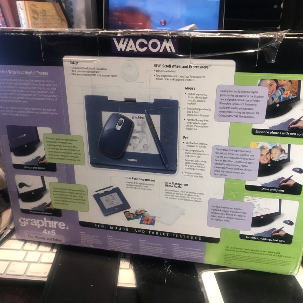 Wacom Graire 4x5 digital drawing tablet with stylus and accessories brand new